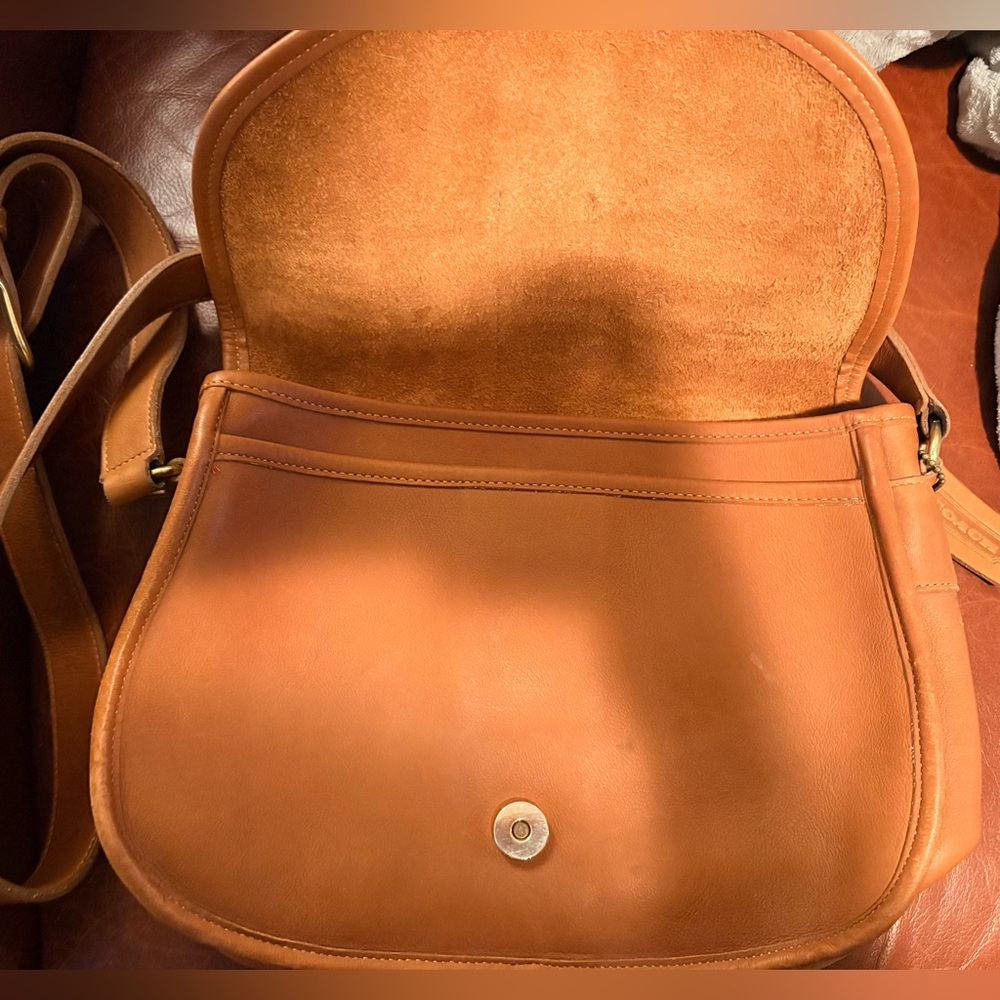 Coach Brown Leather Satchel with Gold Accents - Picture 2 of 6